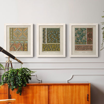 Nouveau Decorative VII - Ensemble de 3 peintures sur toile encadrées