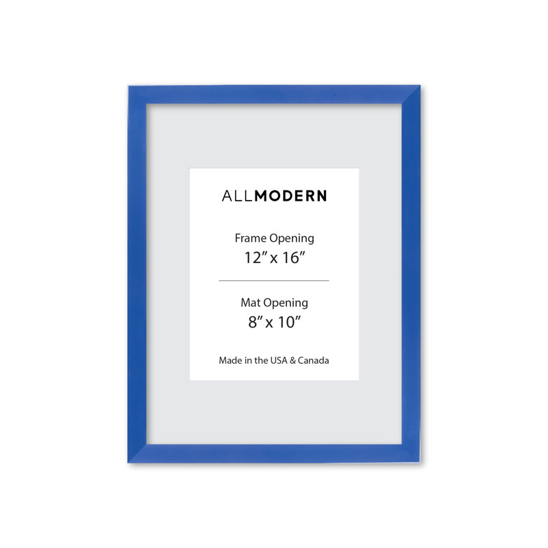 Cadre photo en bois massif Willin, Bleu port maritime, L 13,75 po x H 17,75 po