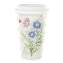 Lenox Butterfly Meadow Yellow Flowers Stainless Steel Car Coffee Mug