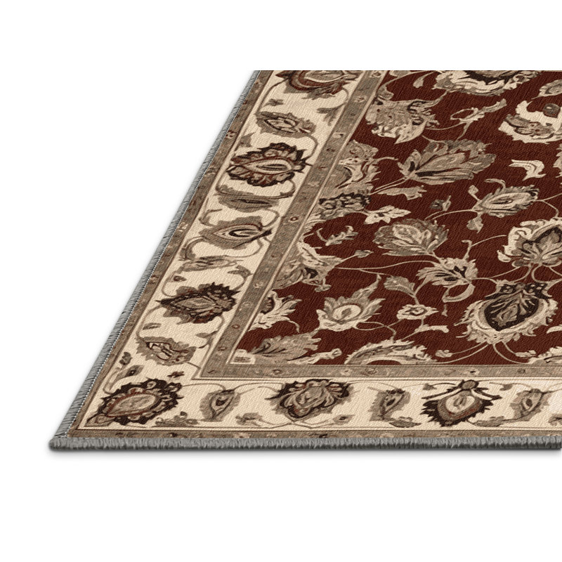 Machine Washable Persian Gray Area Rug, Rectangle 5' x 7'