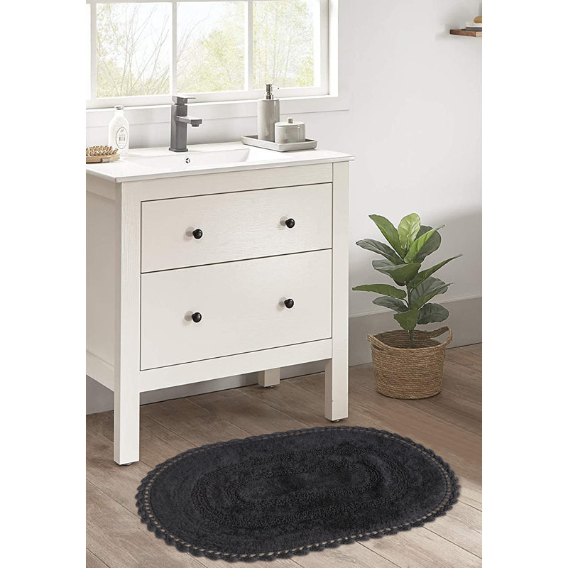 Tapis pour salle de bain Akiera Luna, Noir