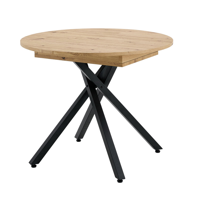 Benen Extendable Round Metal Base Dining Table