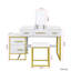 Bureau de table de commode blanc avec miroirs de maquillage à 4 tiroirs H 29,53 po x P 17,72 po x l 39,37 po-1864004541