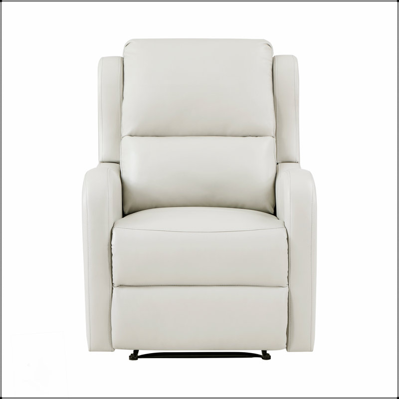 Chaise inclinable taupe avec revêtement en similicuir, assise confortable pour le salon, structure en bois massif