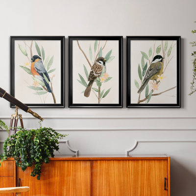 Tree Toppers I - Ensemble de 3 peintures sur toile encadrées