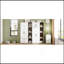 Armoire 6 portes avec tablettes et tiroirs, naturel