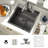 18 x 18 Inch Gloss Black Drop-in Topmount Kitchen Sink - 16 Gauge Stainless Steel, PVD Coated Gunmetal Finish, NanoTek Single Bowl 9-Inch Deep Bar/Prep Basin, Dark Gray