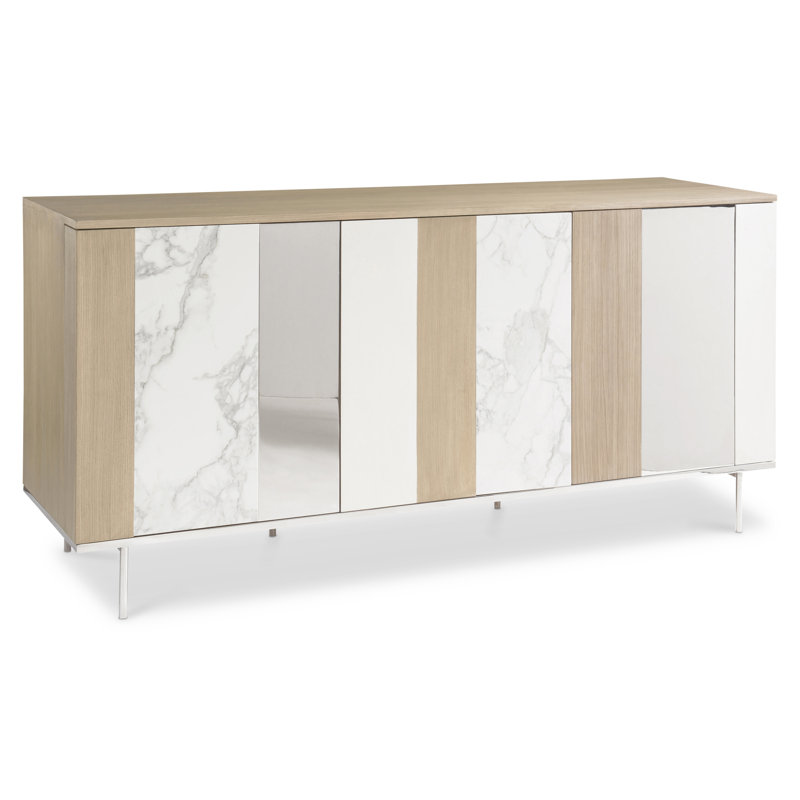 Modulum 75'' Brown and White Solid Wood Sideboard
