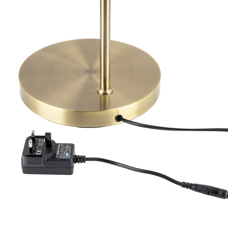 140cm LED Traditional Floor Lamp, Antique Brass, Gold