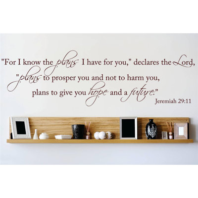 "pour que je connaisse les plans que vous avez, déclare the lord" jeremiah 2911"