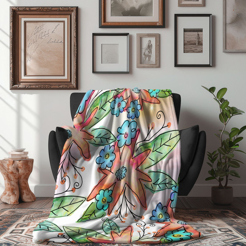 Machine Woven Throw Blanket, 60" W x 80" L