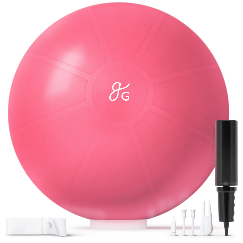 Greater Goods Exercise Yoga Ball for Pilates, Stability & Core Workouts, Includes Pump, Blue, 75cm, 75 cm, Blue