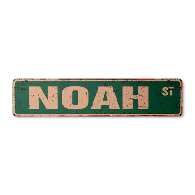 Noah Street Sign Heavy Duty Plastic 4" X 18"