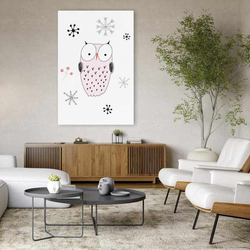 Chouette III - animaux contemporains, oiseaux, chouettes, art, H 48 po x l 32 po