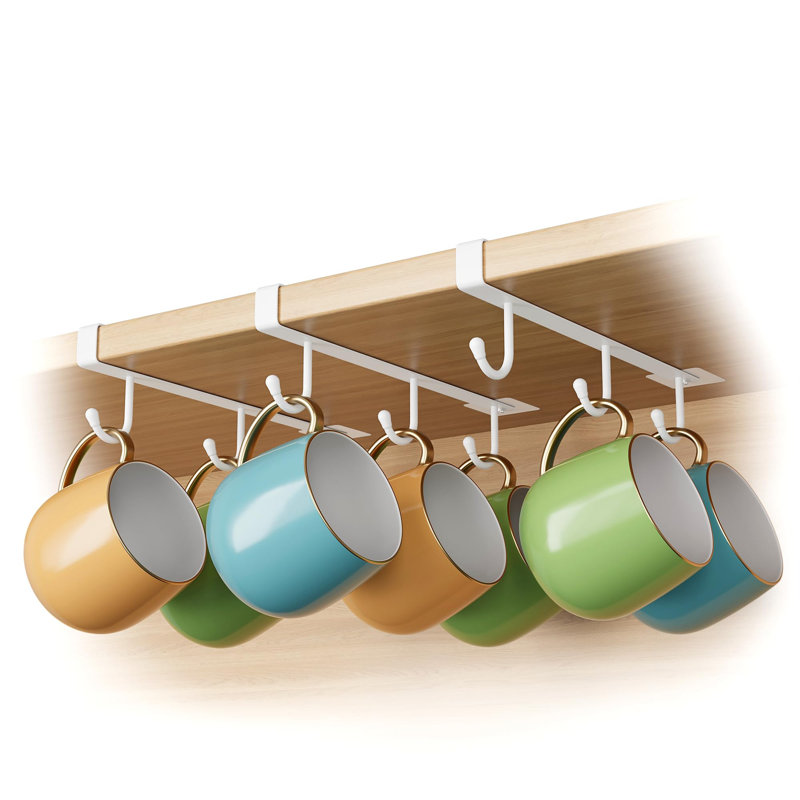 Porte-tasses à café sous tablette, 3 pièces (blanc)