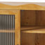 Armoire murale 39,37 "à 4 portes rétro, avec deux niveaux d'espace de rangement et un support à crochets ouverts, convient aux salles de bain, cuisines, salles à manger, naturel