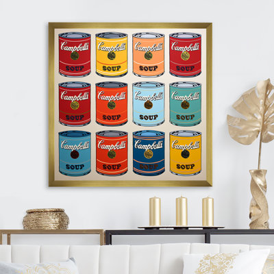 Pop art soup Collage II - Milk Framed Prints