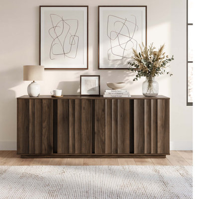 63''W Modern Fluted Sideboard with Adjustable Shelves