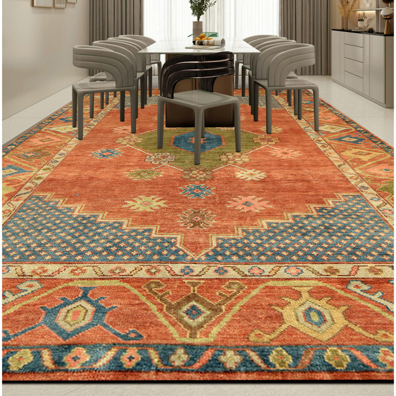 Handmade Wool Oriental Area Rug, Rectangle 6' x 9'