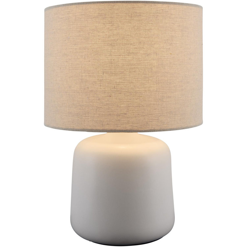 Lampe de table Pramit, Blanc / Blanc