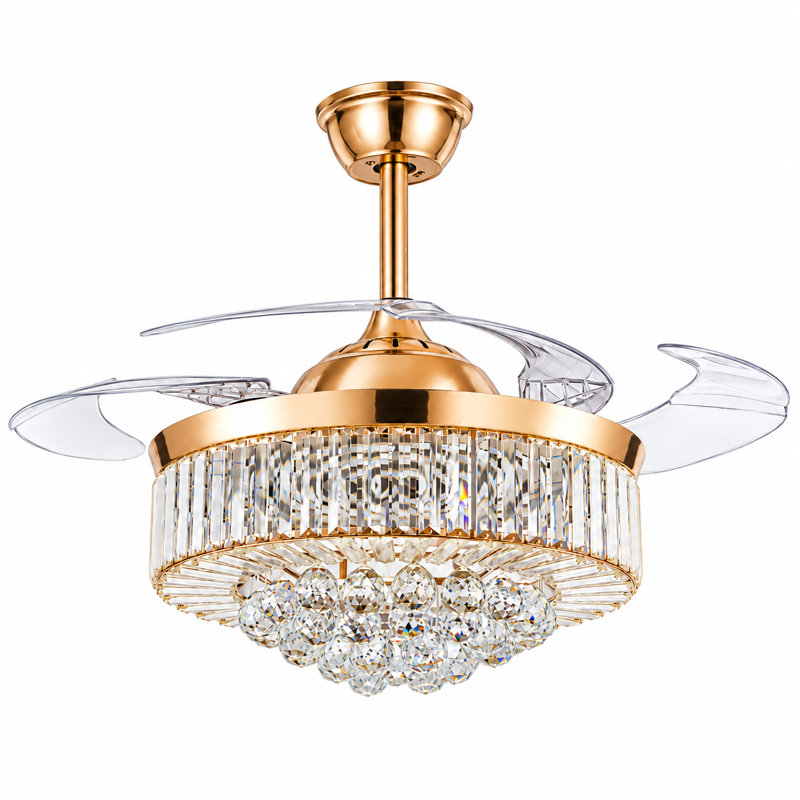 Jadarien Ceiling Fan with LED Lights, Gold