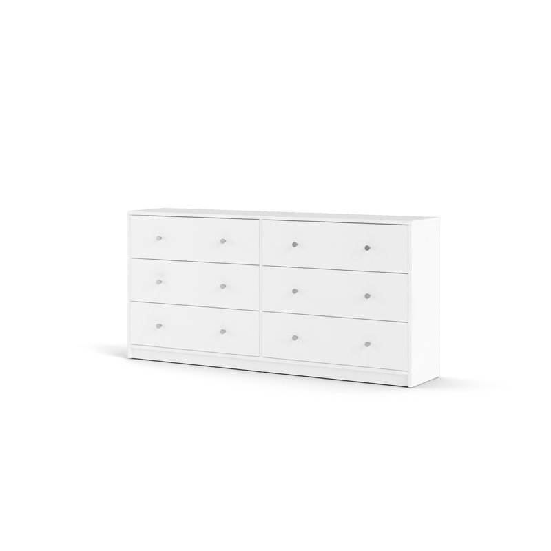 Clanton 6 Drawer 56.34" W Double Dresser, White
