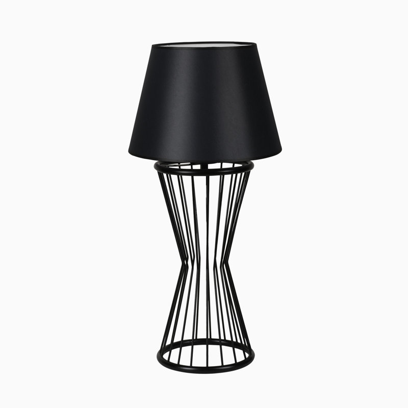 Lampe de table en métal Throrup, Noir