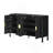 Sideboard U_Style Modern 57.5" Stripe Door Storage Cabinet, 4-Door With Back-Of-Door Storage Racks & Side Hooks, Adjustable Shelves, Mdf Cabinet With Aluminum Handles For Living Room, Dining Room-308198533