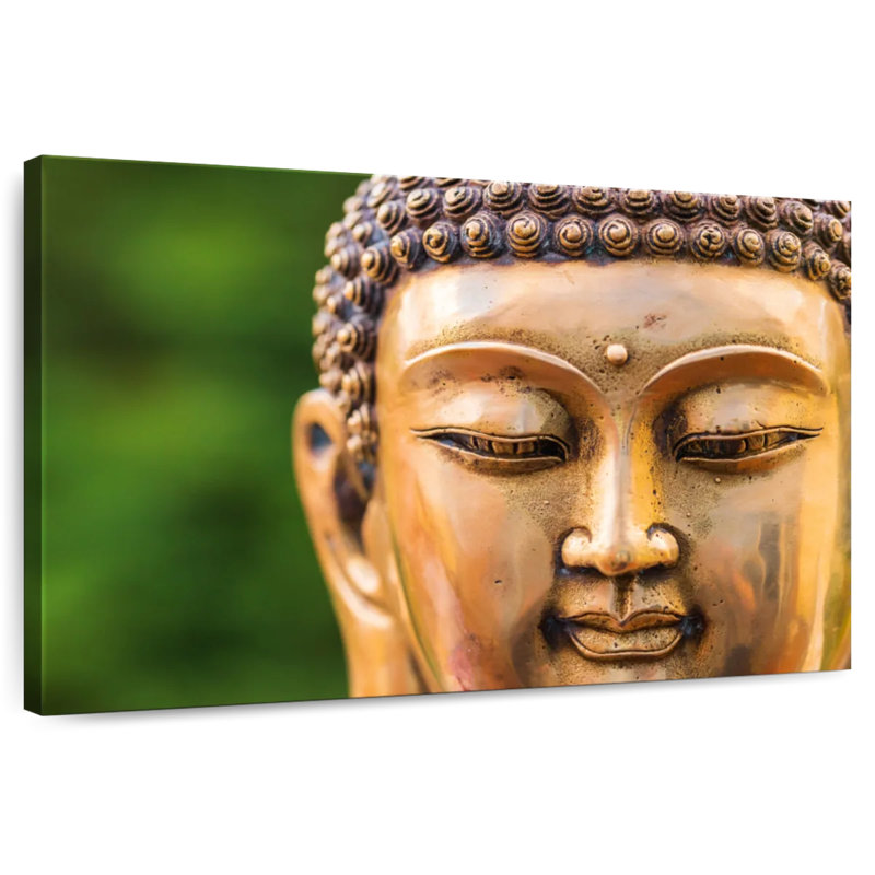 Adella Golden Buddha Head, 32" H x 48" W