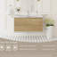 Meuble-lavabo flottant 42 po avec lavabo, rangement mural moderne, aspect chêne naturel, tiroir en résine à fermeture en douceur, installation rapide, meuble-lavabo stable et durable, solide