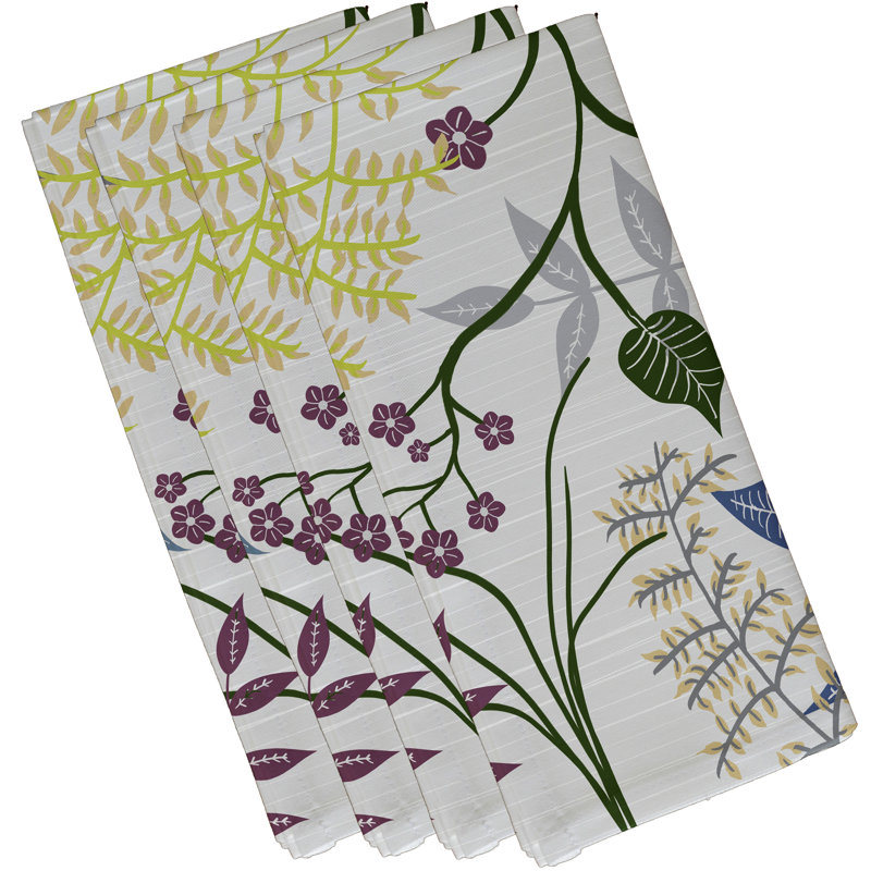 Ensemble de serviettes 4 pièces Slezak Botanical, Gris, L 18 po x L 18 po