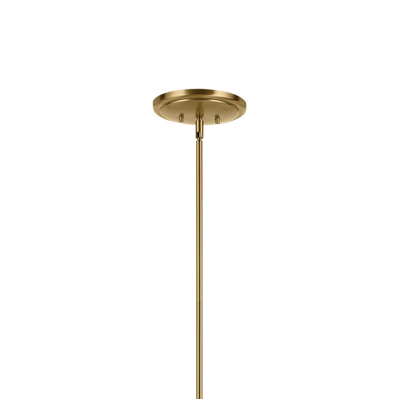 52" XL 8-Light Round Chandelier with White Linen Shade, Brass