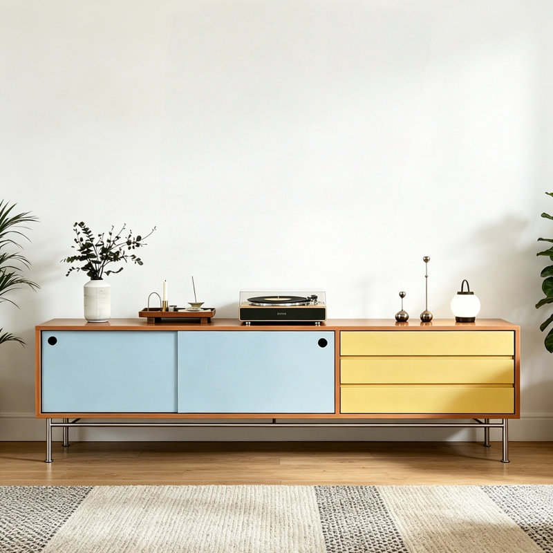 Meuble télé Modern Creative, 21.34"H x 86.61"L x 15.75"W