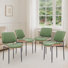 Windsor Faux Leather Dining Chair with Walnut Bentwood Back & Seat Base – Breathable Chair with Metal Legs