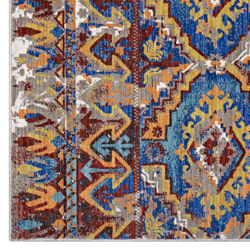 Modway Centehua Distressed Southwestern Aztec Area Rug, Rectangle 8' x 10'