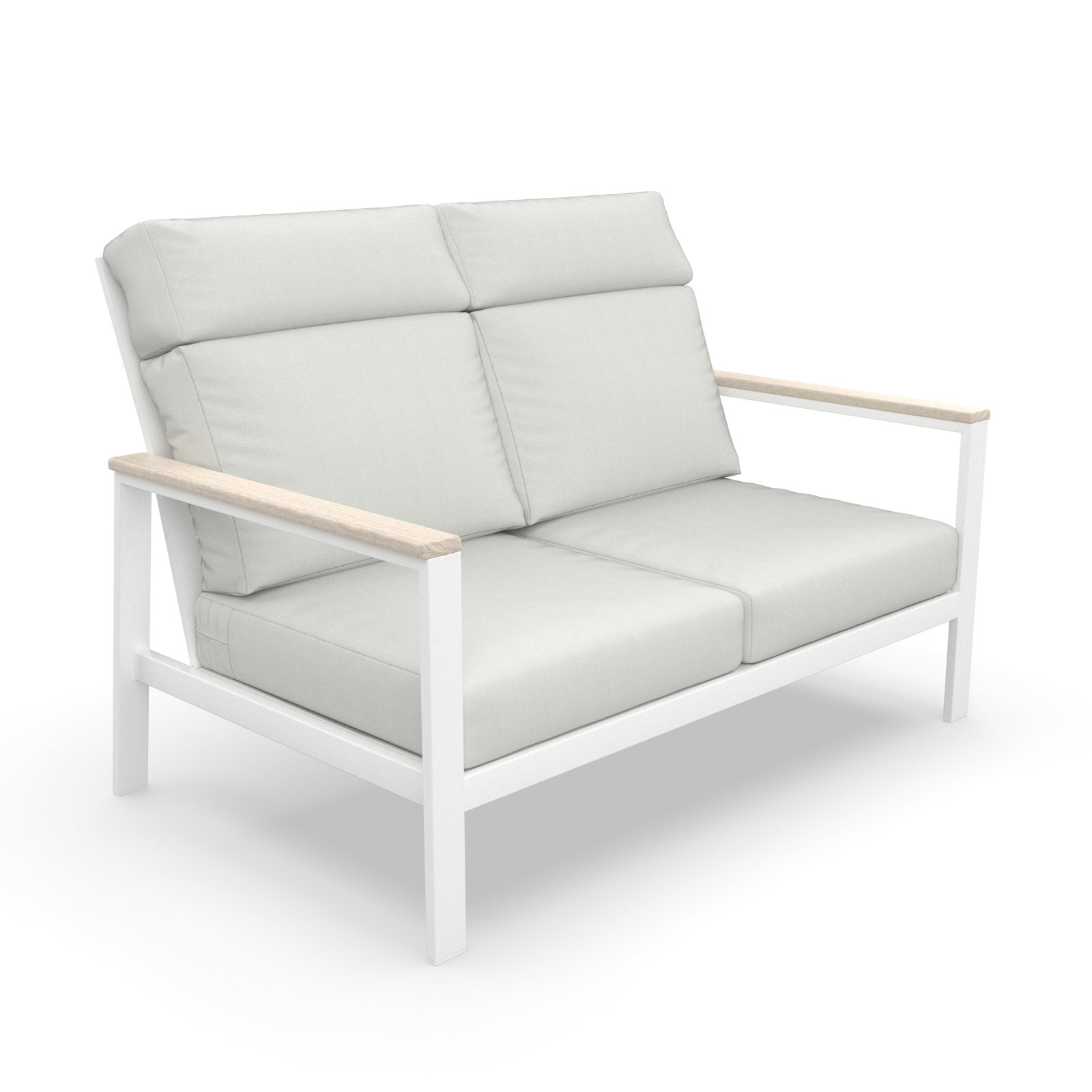 Townsend 55" Sunbrella® Patio Loveseat, Canvas White, White