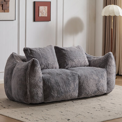 Coussin sac de pois géant ultra confortable pour adultes, causeuse moelleuse avec coussins, idéale pour se détendre dans les espaces intérieurs sans assemblage