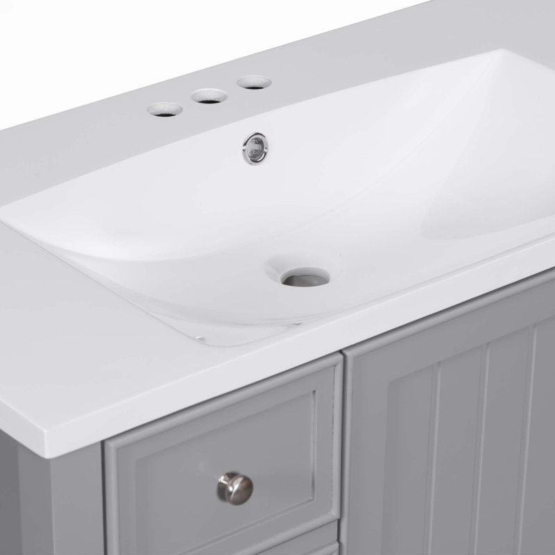 Meuble-lavabo 36 po avec lavabo, Gris