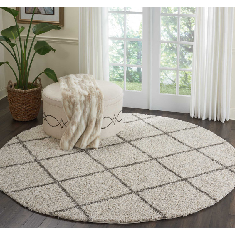 Yaresly Geometric Indoor Rug, Round 8'2"