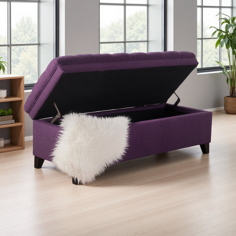 OTTOMAN DE RANGEMENT, Mauve
