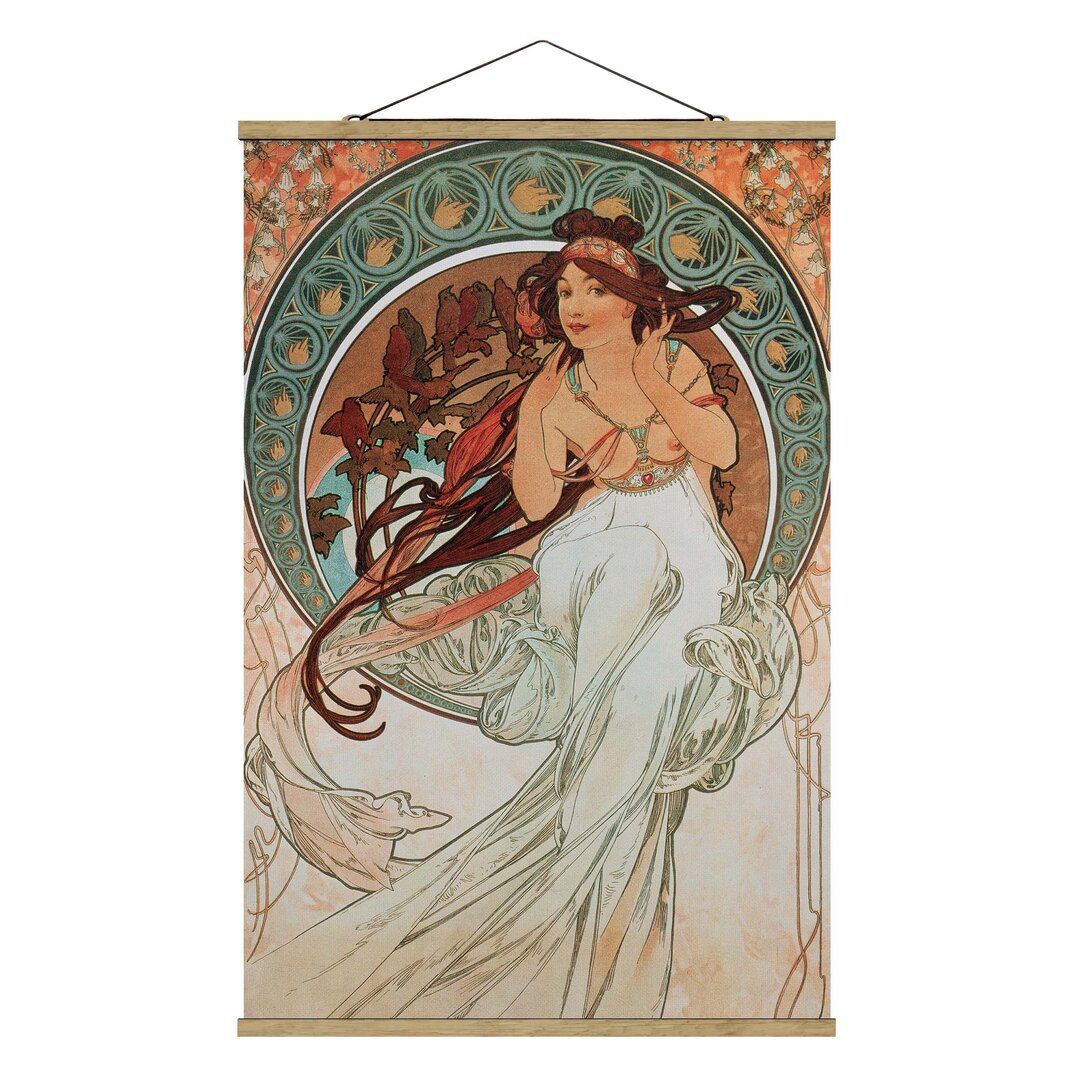 Stoffbild Vier Künste - die Musik von Alfons Mucha