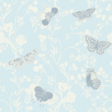 Butterflies in Bloom 33' L x 20.5" W  Wallpaper Roll