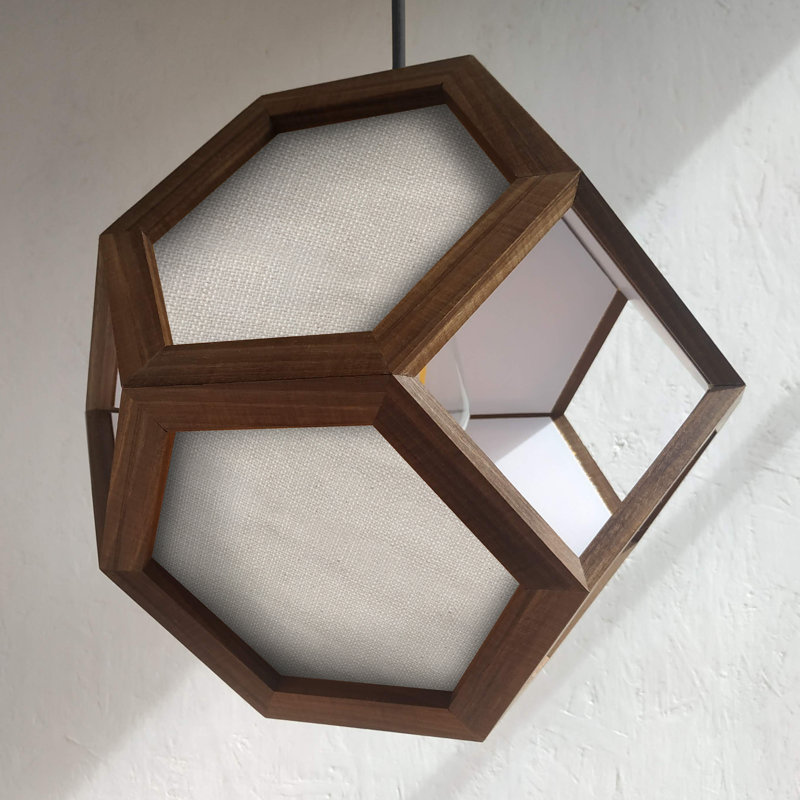 Chew 1 - Light Oil Geometric Pendant, Walnut/White