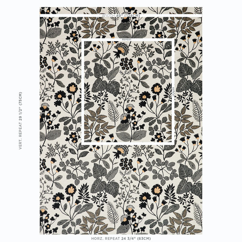 Emaline Embroidery Fabric, Black/ Neutral