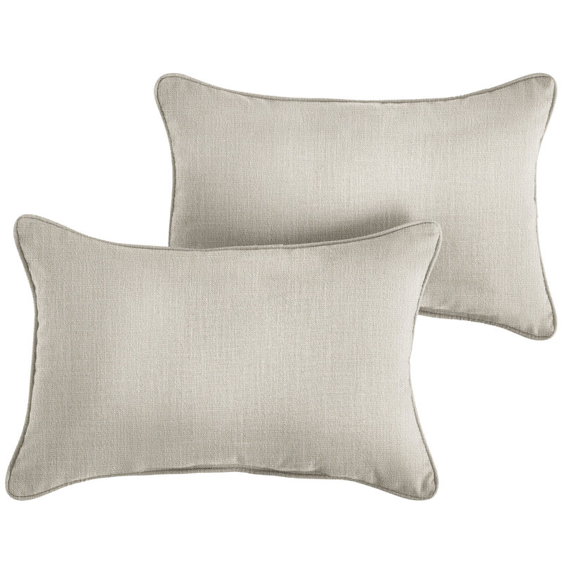 Outdoor Reversible Throw Pillow, Blush, 12"H x 24"W, Rectangular