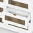 Charming Wooden Dresser With Six Drawers And Metal Handles, A Stylish And Practical Bedroom Storage Solution.
