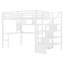 Lit mezzanine double avec lumière DEL et station de charge, lit mezzanine en métal avec bureau et escalier, lit mezzanine avec garde-robe-1465235847