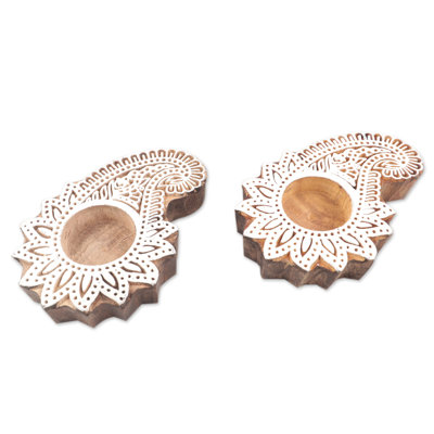 0.9'' H Wood Tabletop Tealight Holder