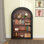 45.66" Wood Arched 4 - Shelf Bookcase, Black Color, Stable , Suitable For Living Room, Vintage Style With Modern Function Floor Storage In Robust Elegant Design, Feature