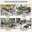 Table de salle à manger d'extérieur avec parasol-2061346997